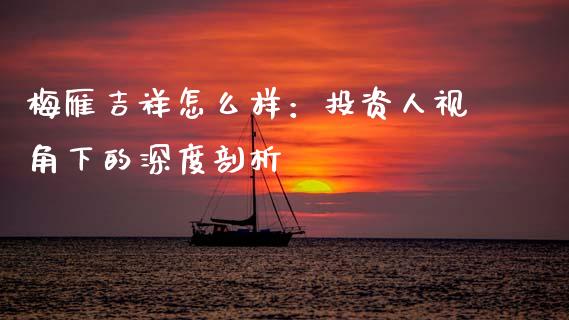 梅雁吉祥怎么样：投资人视角下的深度剖析_https://cj001.lansai.wang_金融问答_第1张