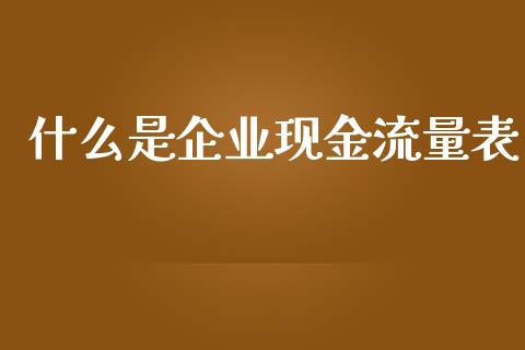 什么是企业现金流量表_https://cj001.lansai.wang_会计问答_第1张