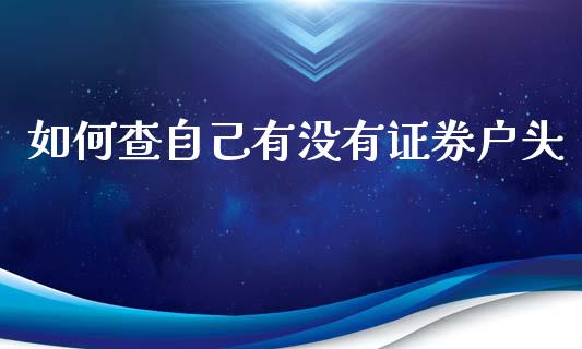如何查自己有没有证券户头_https://cj001.lansai.wang_金融问答_第1张