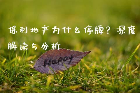 保利地产为什么停牌？深度解读与分析_https://cj001.lansai.wang_会计问答_第1张