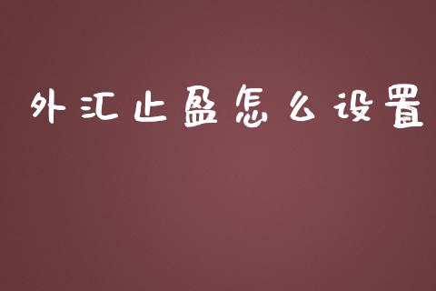 外汇止盈怎么设置_https://cj001.lansai.wang_财经问答_第1张