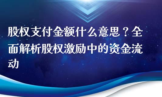 股权支付金额什么意思？全面解析股权激励中的资金流动_https://cj001.lansai.wang_会计问答_第1张