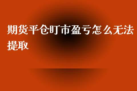 期货平仓盯市盈亏怎么无法提取_https://cj001.lansai.wang_期货问答_第1张