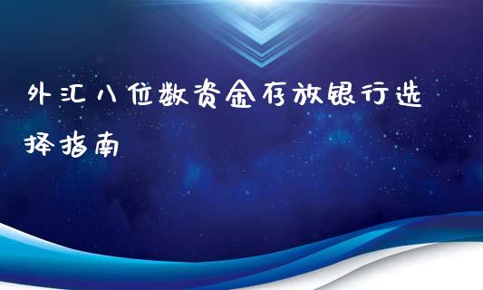 外汇八位数资金存放银行选择指南_https://cj001.lansai.wang_理财问答_第1张