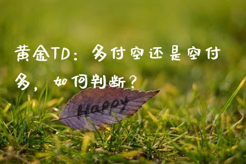 黄金TD：多付空还是空付多，如何判断？_https://cj001.lansai.wang_理财问答_第1张