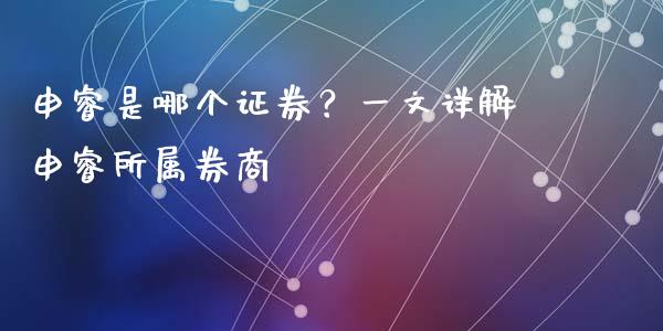申睿是哪个证券？一文详解申睿所属券商_https://cj001.lansai.wang_股市问答_第1张