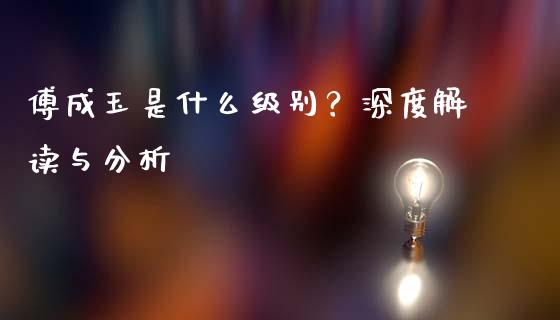傅成玉是什么级别？深度解读与分析_https://cj001.lansai.wang_会计问答_第1张