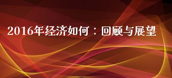 2016年经济如何：回顾与展望_https://cj001.lansai.wang_财经百问_第1张