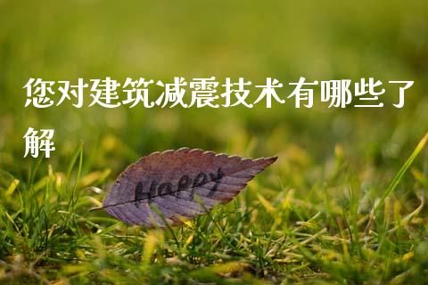 您对建筑减震技术有哪些了解_https://cj001.lansai.wang_期货问答_第1张