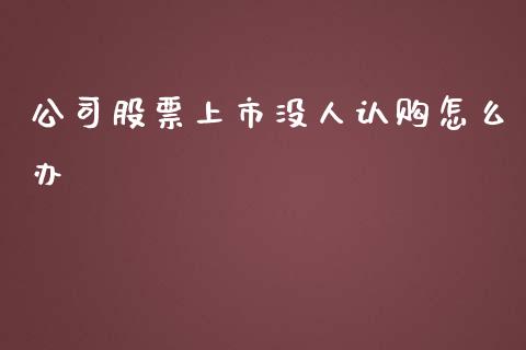 公司股票上市没人认购怎么办_https://cj001.lansai.wang_期货问答_第1张