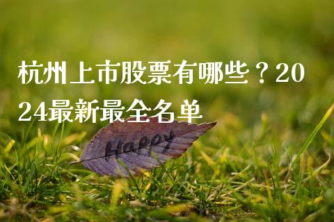 杭州上市股票有哪些？2024最新最全名单_https://cj001.lansai.wang_会计问答_第1张