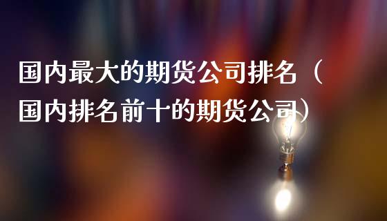 国内最大的期货公司排名（国内排名前十的期货公司）_https://cj001.lansai.wang_会计问答_第1张