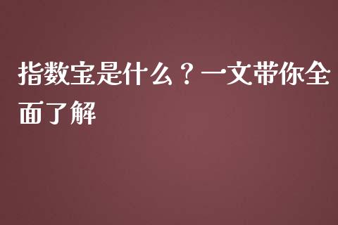 指数宝是什么？一文带你全面了解_https://cj001.lansai.wang_财经百问_第1张