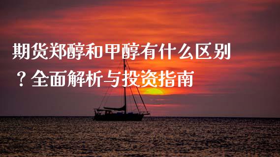 期货郑醇和甲醇有什么区别？全面解析与投资指南_https://cj001.lansai.wang_财经百问_第1张