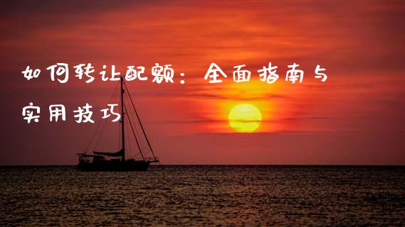 如何转让配额：全面指南与实用技巧_https://cj001.lansai.wang_保险问答_第1张