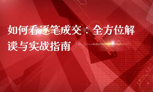 如何看逐笔成交：全方位解读与实战指南_https://cj001.lansai.wang_金融问答_第1张