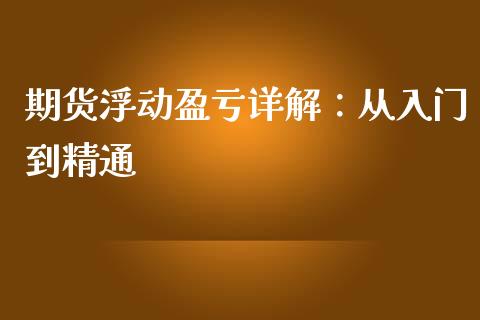 期货浮动盈亏详解：从入门到精通_https://cj001.lansai.wang_期货问答_第1张