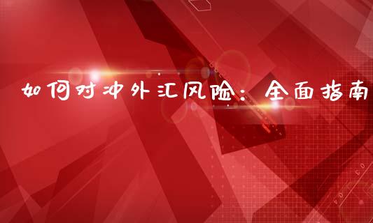如何对冲外汇风险：全面指南_https://cj001.lansai.wang_金融问答_第1张