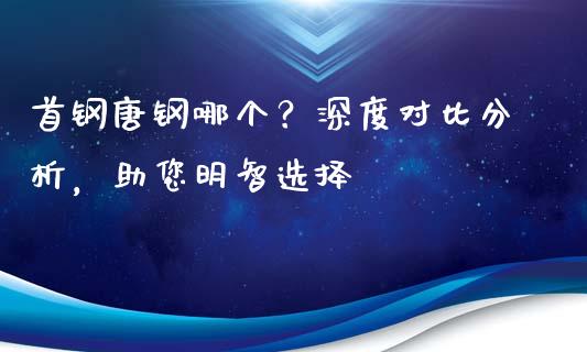 首钢唐钢哪个？深度对比分析，助您明智选择_https://cj001.lansai.wang_会计问答_第1张