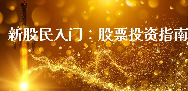新股民入门：股票投资指南_https://cj001.lansai.wang_财经问答_第1张
