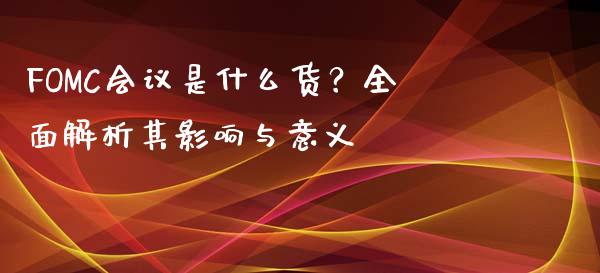 FOMC会议是什么货？全面解析其影响与意义_https://cj001.lansai.wang_理财问答_第1张