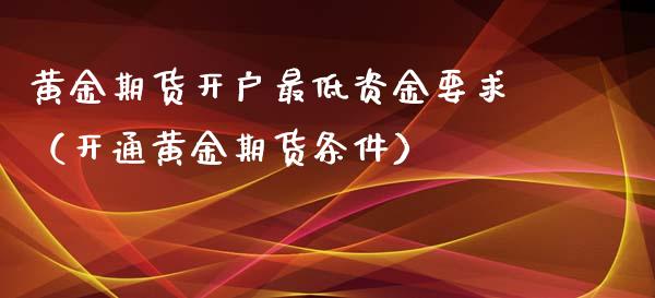 黄金期货开户最低资金要求（开通黄金期货条件）_https://cj001.lansai.wang_会计问答_第1张