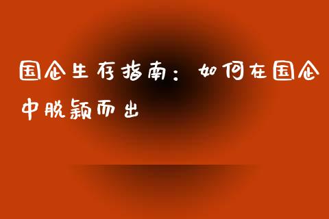 国企生存指南：如何在国企中脱颖而出_https://cj001.lansai.wang_股市问答_第1张
