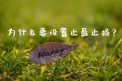 为什么要设置止盈止损？_https://cj001.lansai.wang_金融问答_第1张