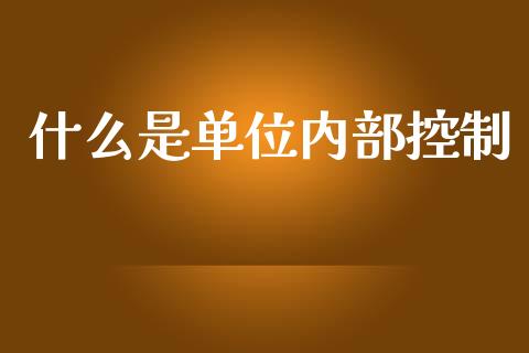 什么是单位内部控制_https://cj001.lansai.wang_会计问答_第1张