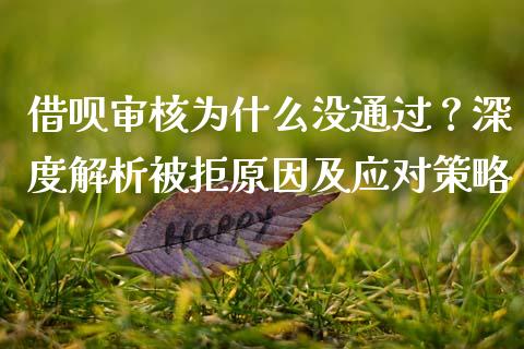 借呗审核为什么没通过？深度解析被拒原因及应对策略_https://cj001.lansai.wang_理财问答_第1张