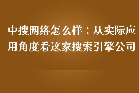 中搜网络怎么样：从实际应用角度看这家搜索引擎公司_https://cj001.lansai.wang_会计问答_第1张