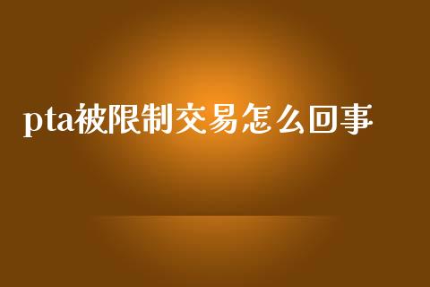 pta被限制交易怎么回事_https://cj001.lansai.wang_期货问答_第1张