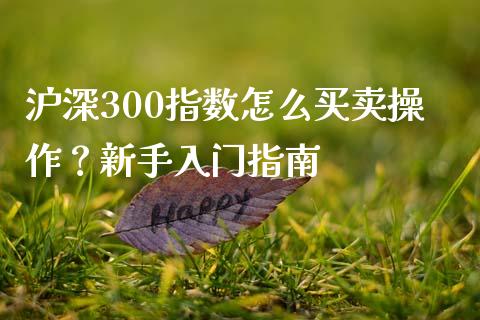 沪深300指数怎么买卖操作？新手入门指南_https://cj001.lansai.wang_会计问答_第1张