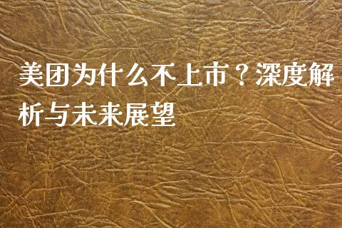 美团为什么不上市？深度解析与未来展望_https://cj001.lansai.wang_期货问答_第1张