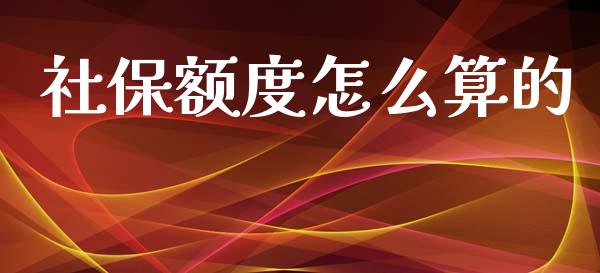 社保额度怎么算的_https://cj001.lansai.wang_保险问答_第1张