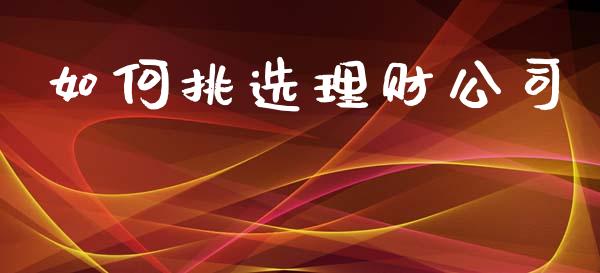 如何挑选理财公司_https://cj001.lansai.wang_金融问答_第1张