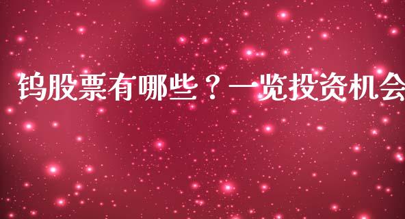 钨股票有哪些？一览投资机会_https://cj001.lansai.wang_财经百问_第1张