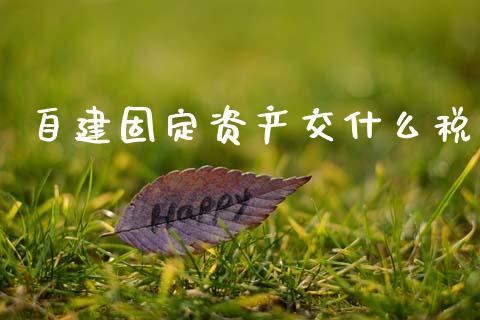 自建固定资产交什么税_https://cj001.lansai.wang_会计问答_第1张