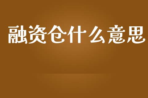 融资仓什么意思_https://cj001.lansai.wang_期货问答_第1张