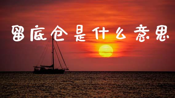 留底仓是什么意思_https://cj001.lansai.wang_财经百问_第1张