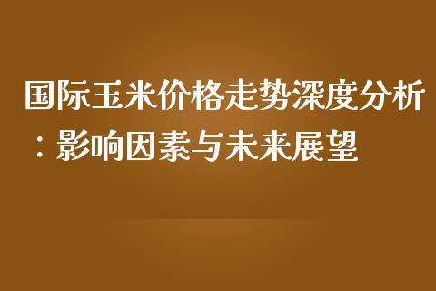 国际玉米价格走势深度分析：影响因素与未来展望_https://cj001.lansai.wang_财经百问_第1张