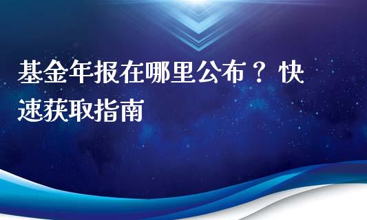 基金年报在哪里公布？ 快速获取指南_https://cj001.lansai.wang_股市问答_第1张