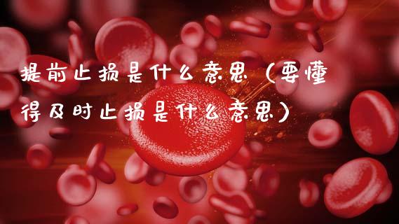 提前止损是什么意思（要懂得及时止损是什么意思）_https://cj001.lansai.wang_会计问答_第1张