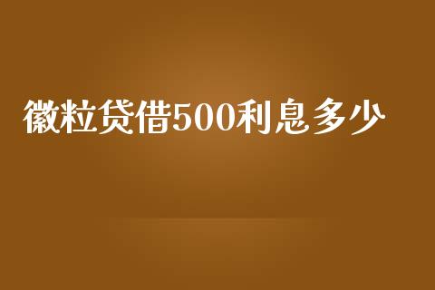 徽粒贷借500利息多少_https://cj001.lansai.wang_理财问答_第1张