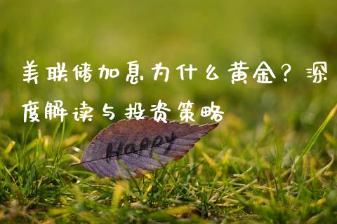 美联储加息为什么黄金？深度解读与投资策略_https://cj001.lansai.wang_金融问答_第1张