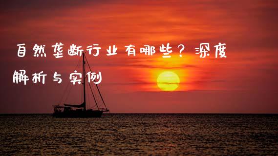 自然垄断行业有哪些？深度解析与实例_https://cj001.lansai.wang_理财问答_第1张