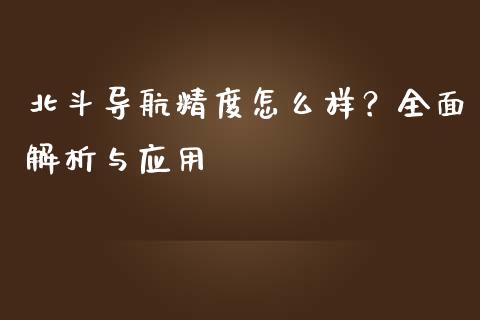北斗导航精度怎么样？全面解析与应用_https://cj001.lansai.wang_保险问答_第1张