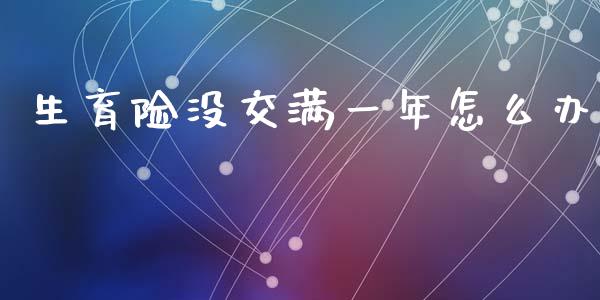 生育险没交满一年怎么办_https://cj001.lansai.wang_保险问答_第1张