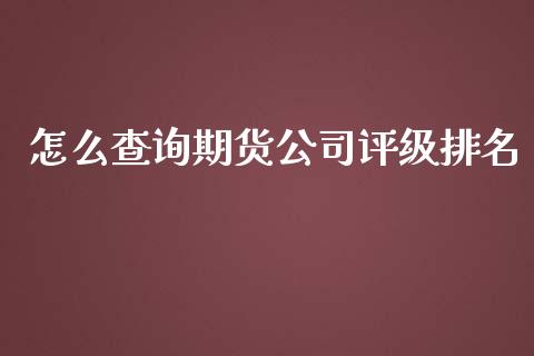 怎么查询期货公司评级排名_https://cj001.lansai.wang_股市问答_第1张