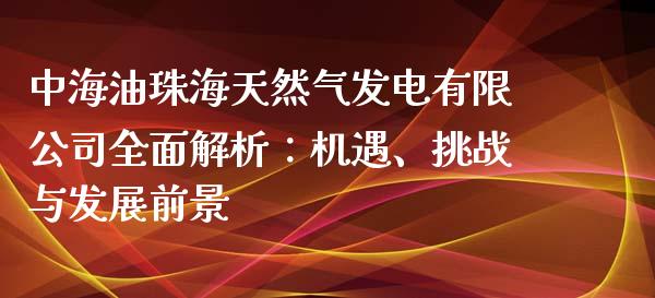 中海油珠海天然气发电有限公司全面解析：机遇、挑战与发展前景_https://cj001.lansai.wang_股市问答_第1张